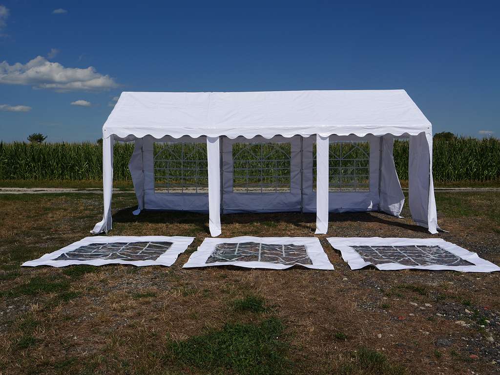 Partyzelt 4x6m Wasserdicht- Alle Seitenteile- Festzelt- Pavillon- Hochzeit- Bierzelt